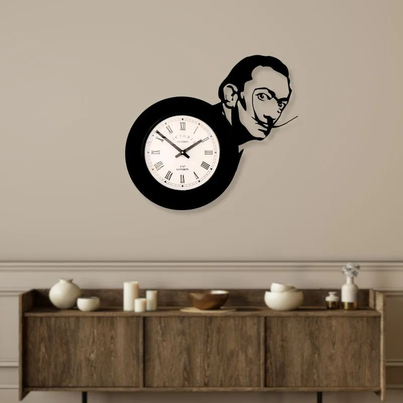 Grindial Steel Analog Wall Clock - Black media 3