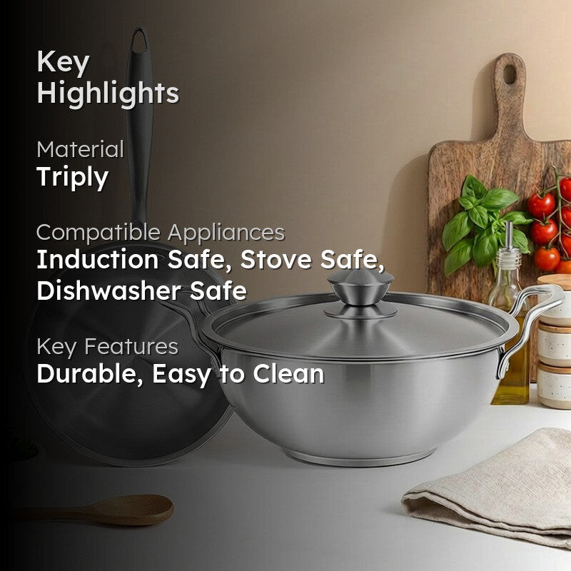 Solara Iron Bloom Glossy Triply Cookware Sets - Two Piece Set media 2
