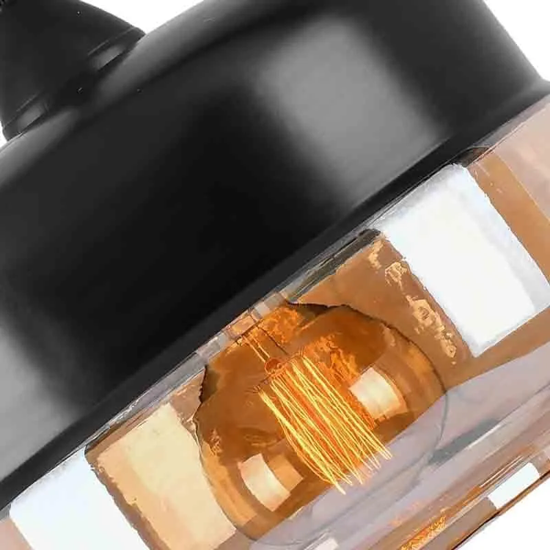 Two Worlds LED Glass Ceiling Lamp - Black media 7