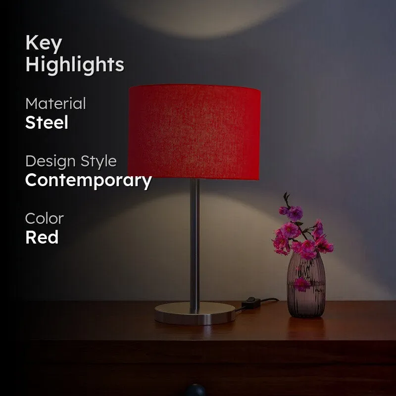 Noctra Zyra Glow Metal Table Lamp - Red media 2