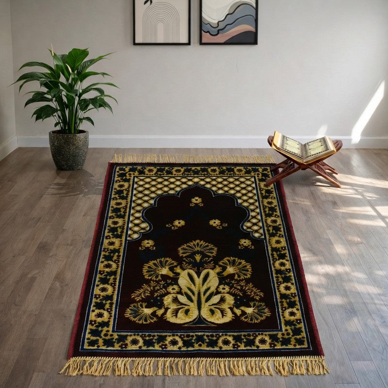 Noorara Velvet Prayer Mat - Maroon