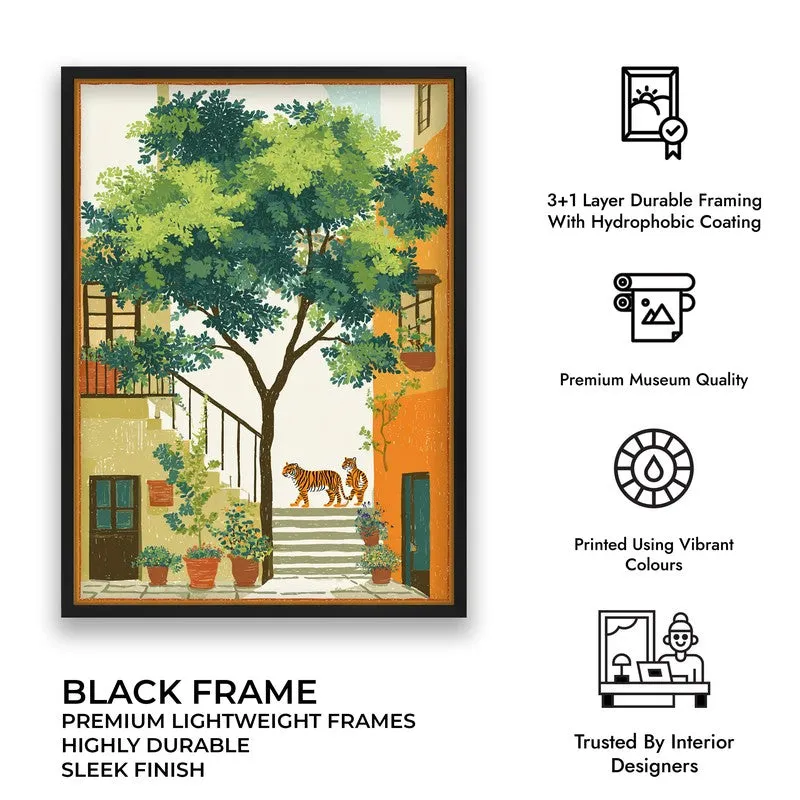 Verdara Courtyard Canvas Wall Painting With Black Frame media 7