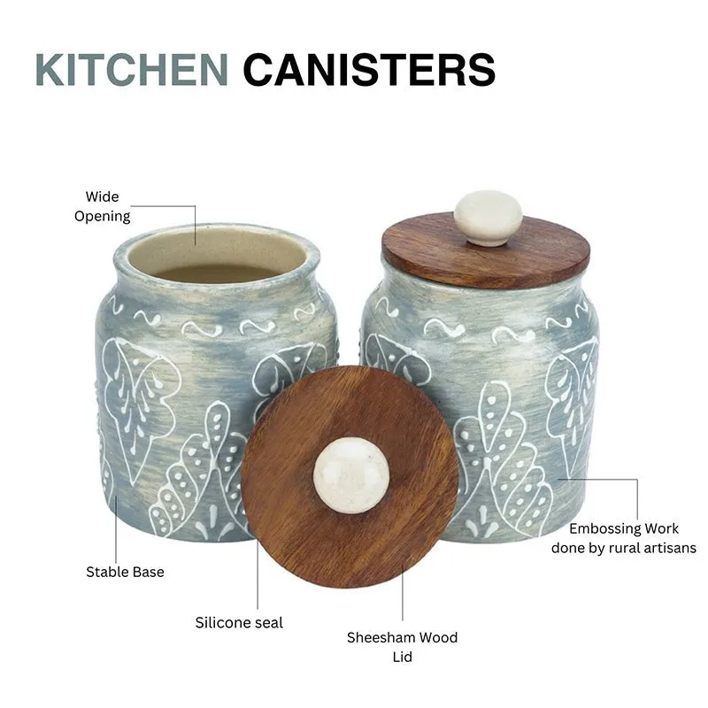Ebano Ceramic Jar (500 mL Each) - Set Of Two media 4