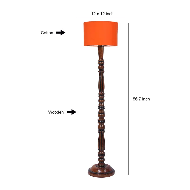 Masiya Vintage Wooden Floor Lamp - Orange media 6