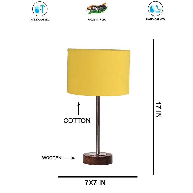 Cotin I Rodin Wooden Table Lamp - Yellow,Silver,Brown media 7
