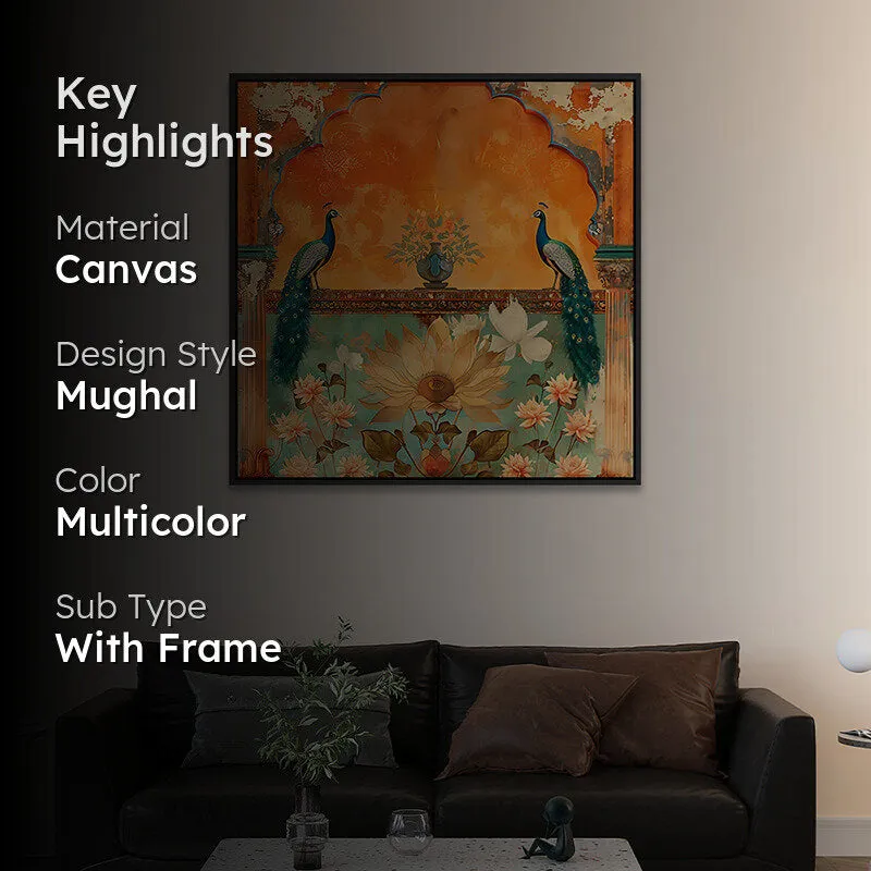 Mayoorachitra Canvas Wall Painting With Frame - Black media 2