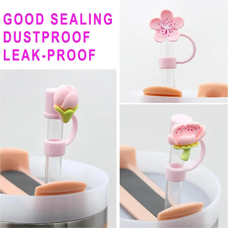 Spring Blooms Straw Cover - Set Of Four media 5