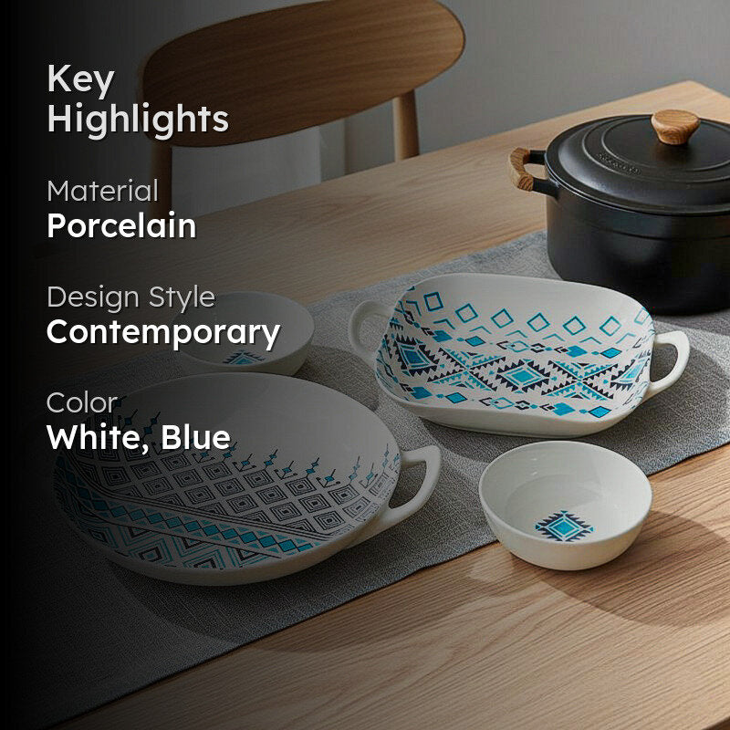 Jivo Ethnic Porcelain Serving Set - Four Piece Set media 2