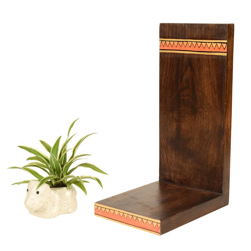 Parvari Wooden Wall Shelf With Ceramic Planter - Set of Two media 3
