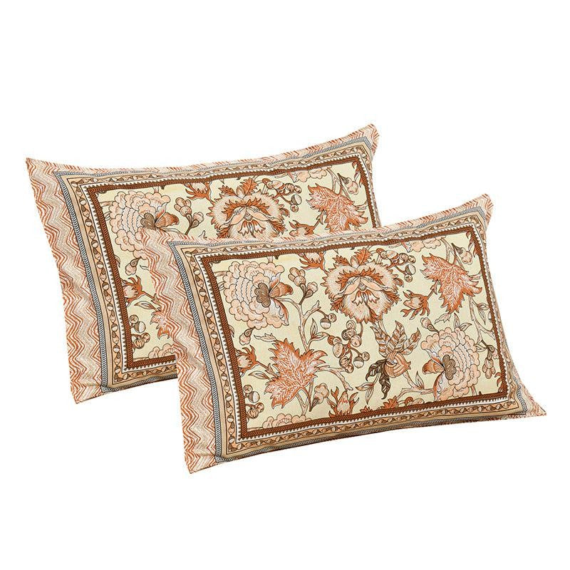 Yukta Printed  Cotton Bedsheet (Orange) - 160 TC media 5