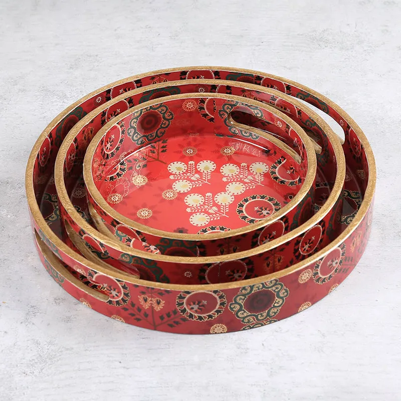 India Circus Adah Round Serving Tray media 4