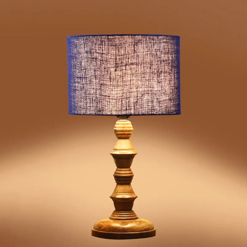 Sienna I Timber Wooden Table Lamp - Blue,Brown media 5