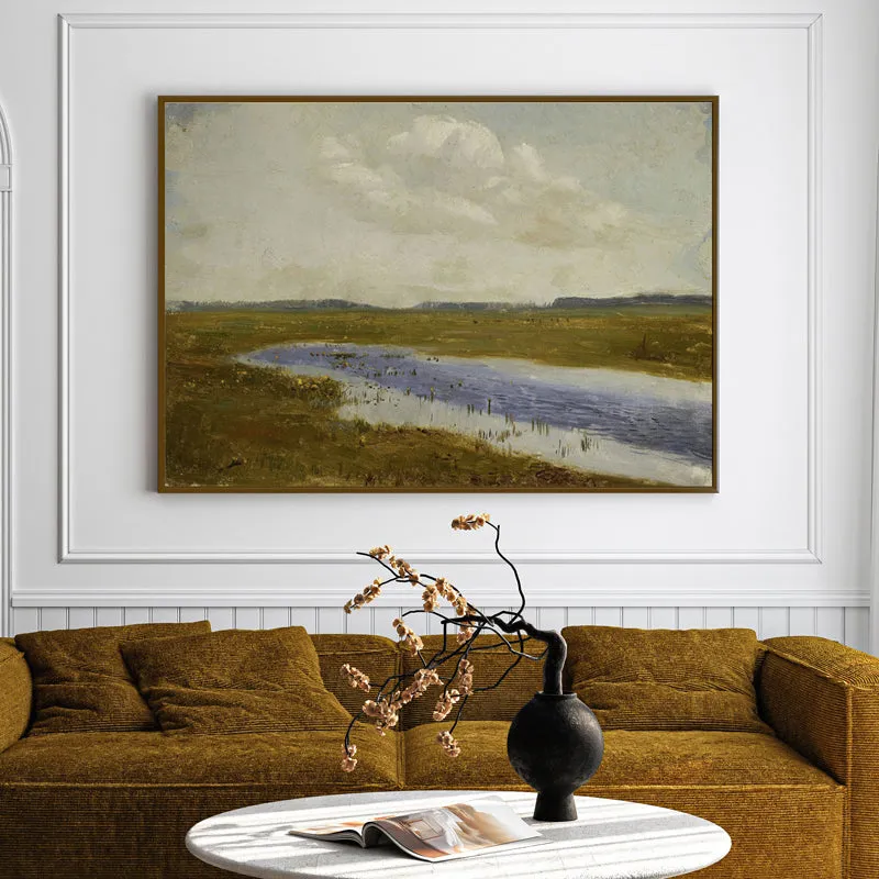 Splash OF Blue Wood Wall Art With Frame - Black media 1