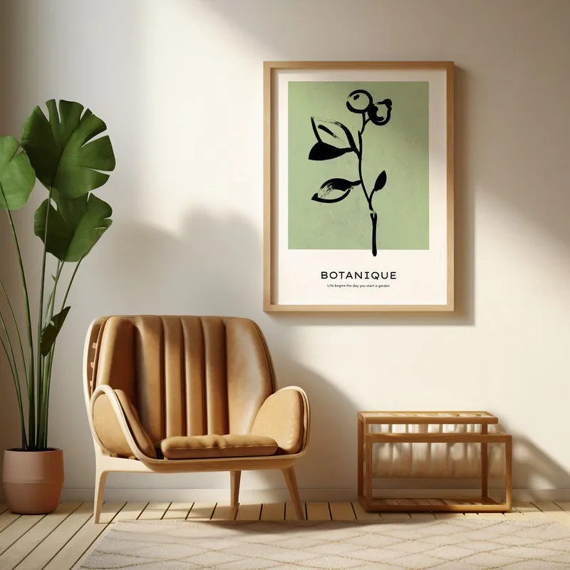 Floral Silhouette Canvas Wall Painting With Brown Frame media 6