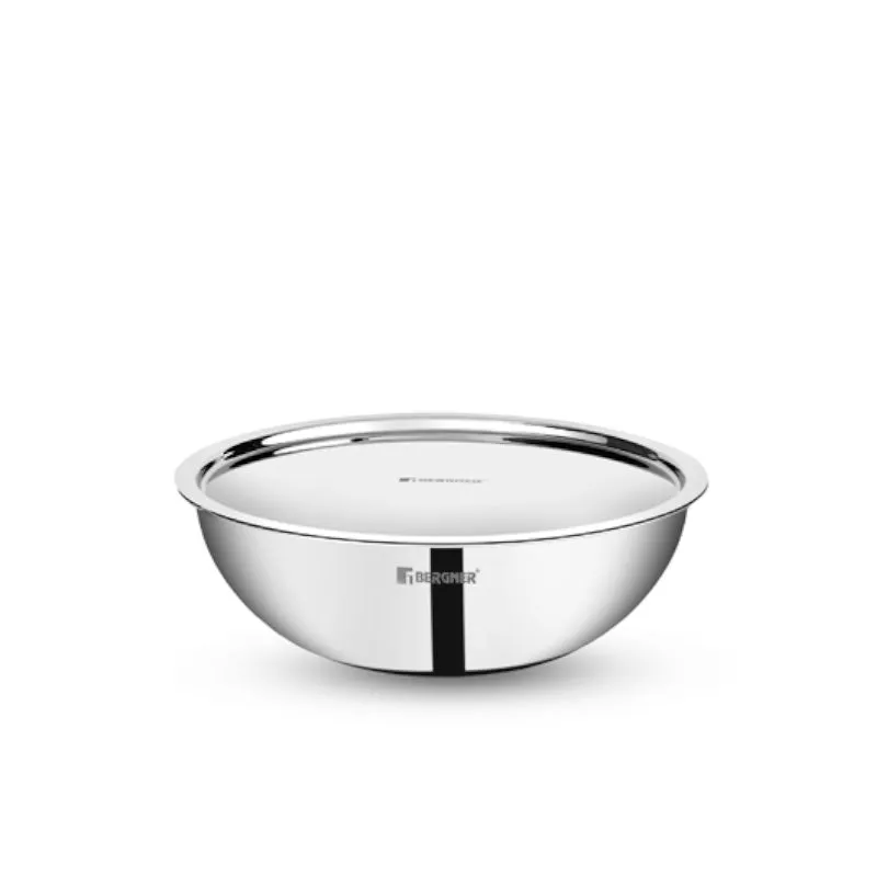 Bergner Tripro Triply Stainless Steel Cook and Serve Tasra With Lid - 2000 ML media 4