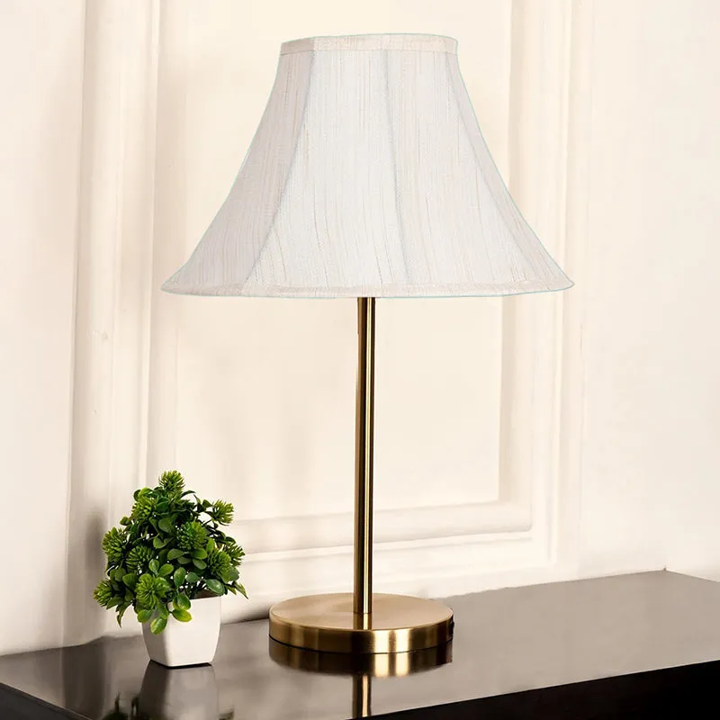 Parlor Light Cotton & Metal Table Lamp - White,Gold media 2