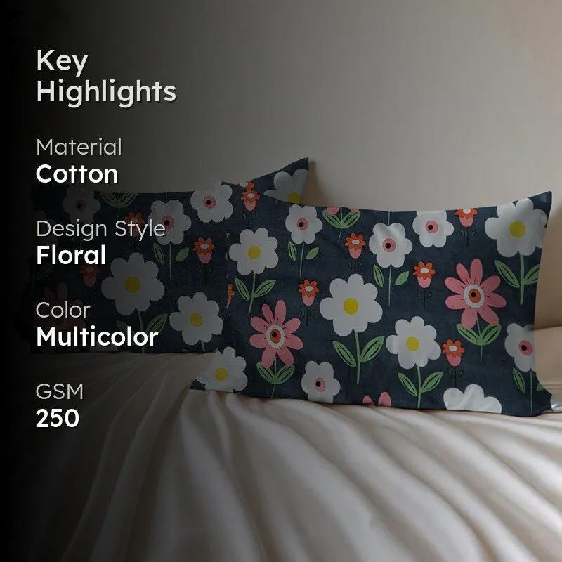 Poppy Noir Cotton Pillow Cover - Set Of Two media 2