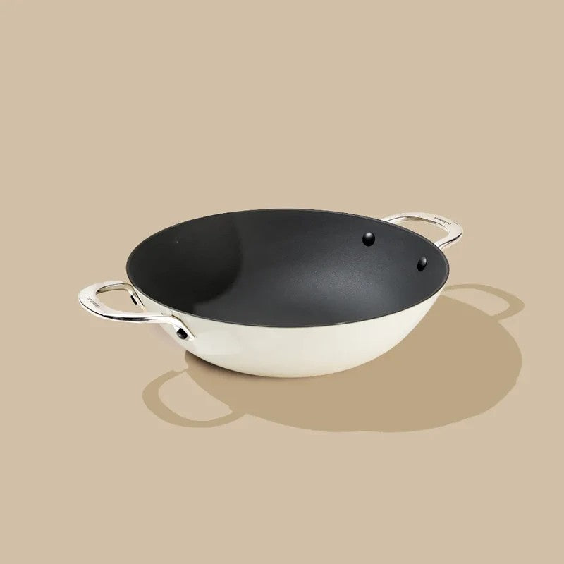 Cumin Co Enamel Cast Iron Kadhai (3000 mL) - White media 4