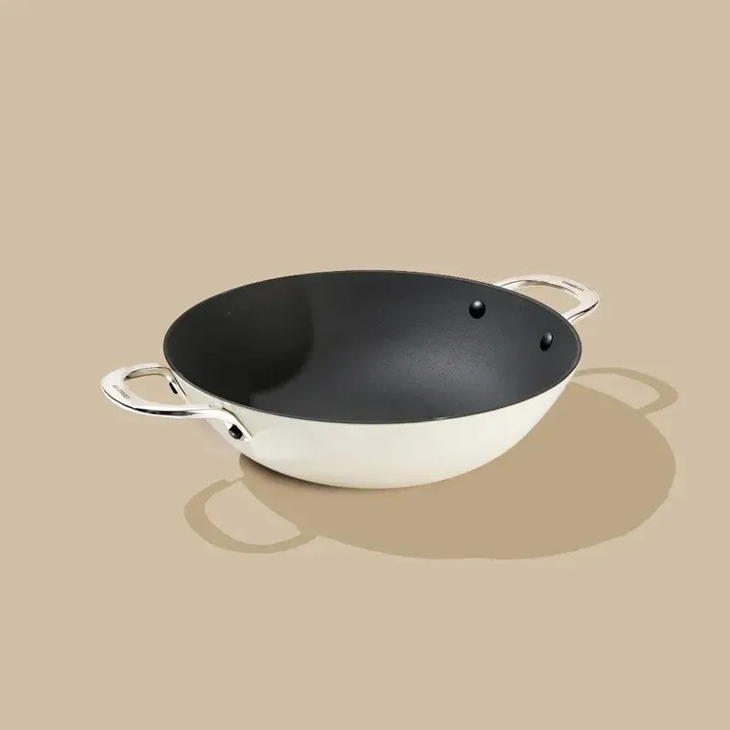 Cumin Co Enamel Cast Iron Kadhai (3000 mL) - White media 4