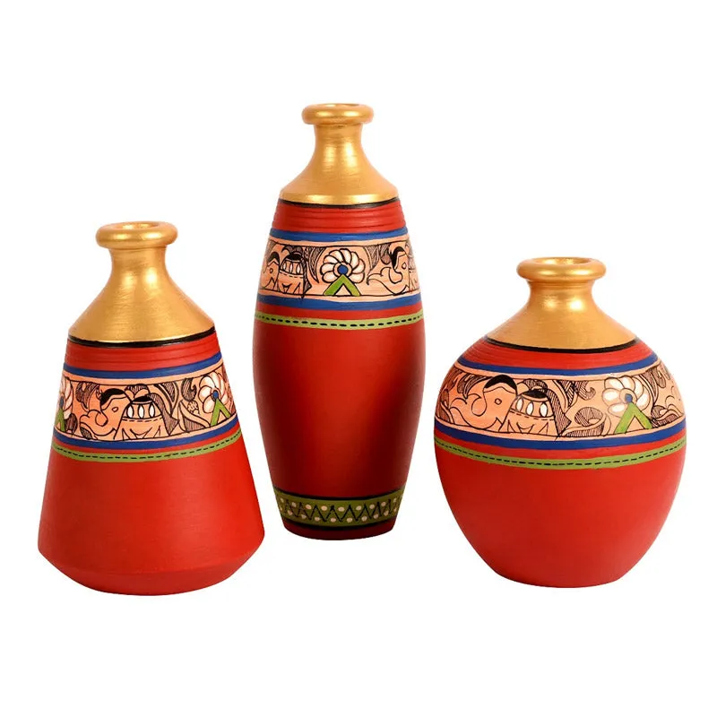 Dhara Terracotta Vase - Set of Three media 4