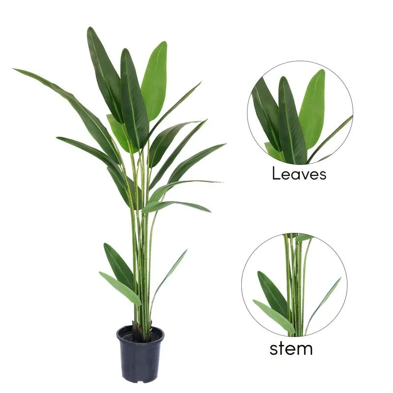 LioraLeaf Artificial Banana Plant With Black Plastic Pot - 4.1 Feet media 6