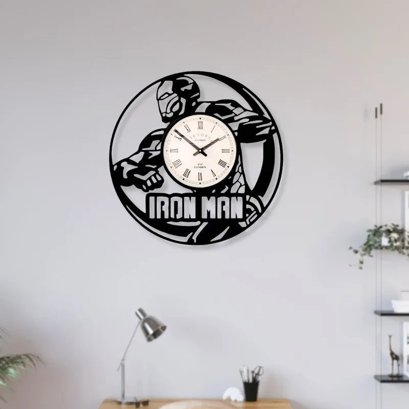 Iron Man Steel Analog Wall Clock media 3