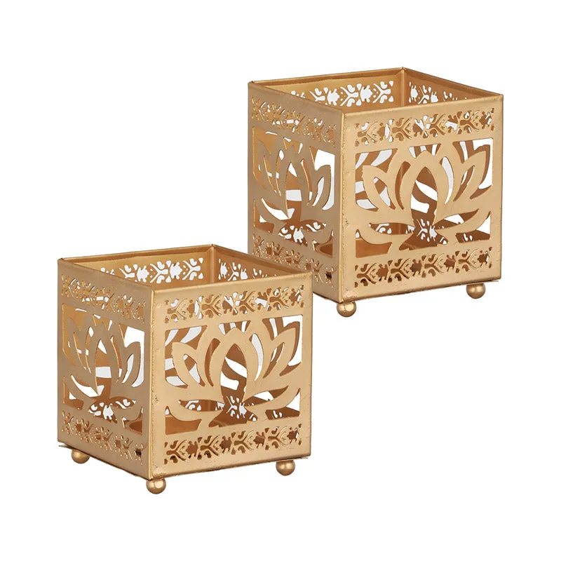 Adviya Tealight Candle Holder (Black) - Set of Two media 5