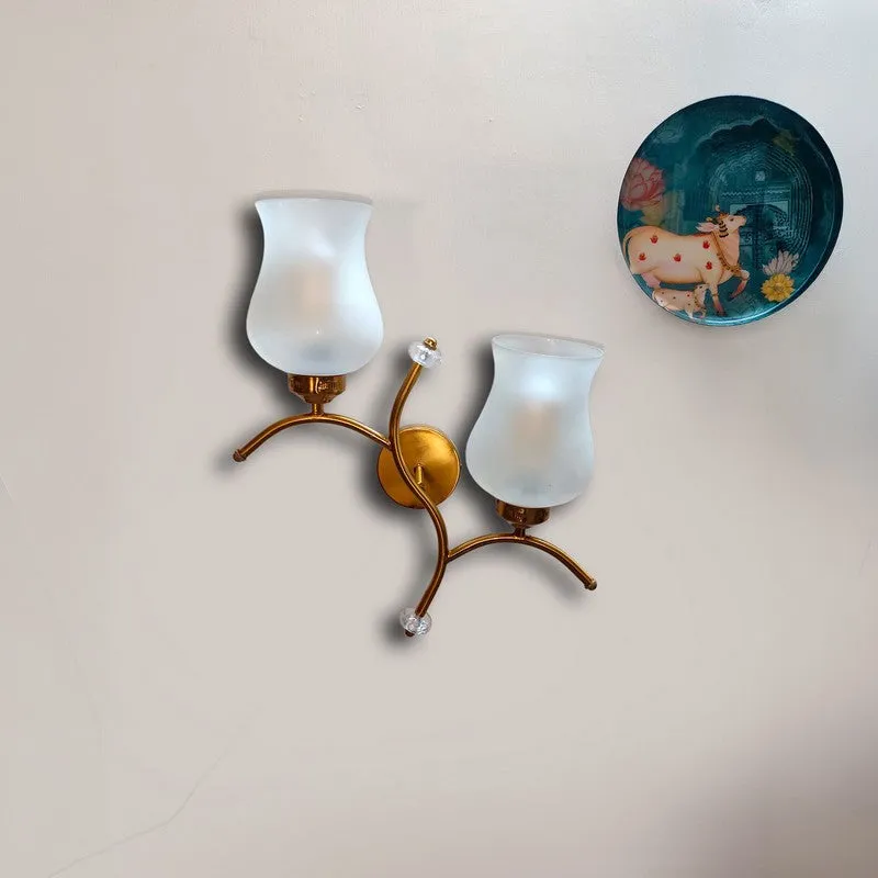 Aurelia Glow Twin Glass Wall Lamp - White media 3
