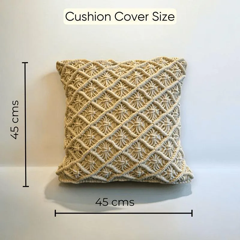 Nomad's Rest Macrame Tufted Cotton Cushion Cover - Set Of Five media 5