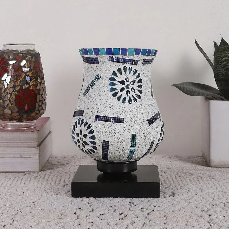 Gleamira Mosaic Glass Wooden Table Lamp - Multicolor media 3