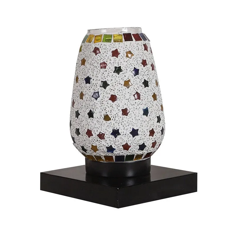 Miraico Mosaic Glass Table Lamp With Wooden Base - Multicolor media 6