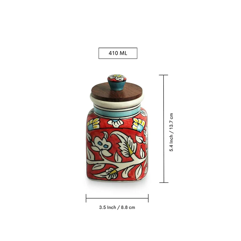 Rang-E-Gul Handpainted Ceramic Jar - 410 mL media 6