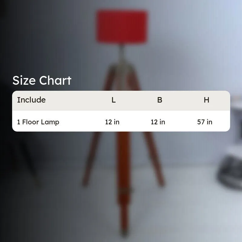 Lucciola Solid Tripod Floor Lamp - Brown & Red media 5