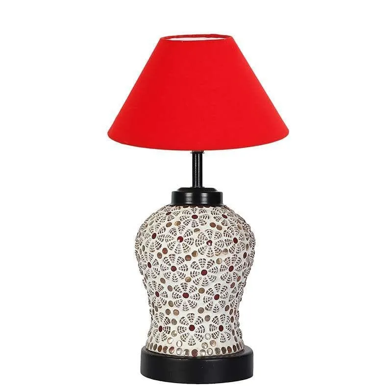 Solid Fusion Fabric Table Lamp - Red,White media 4