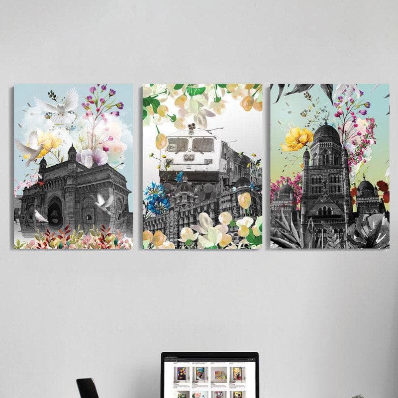 Rich Heritage Canvas Wall Painting - Set Of Three