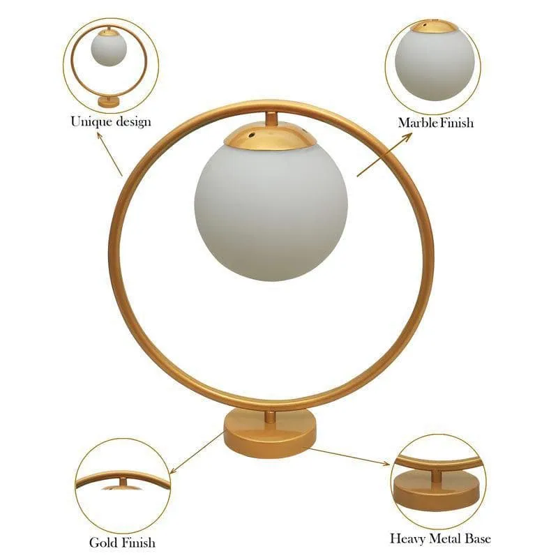 Naomi Marble Table Lamp - White,Gold media 4