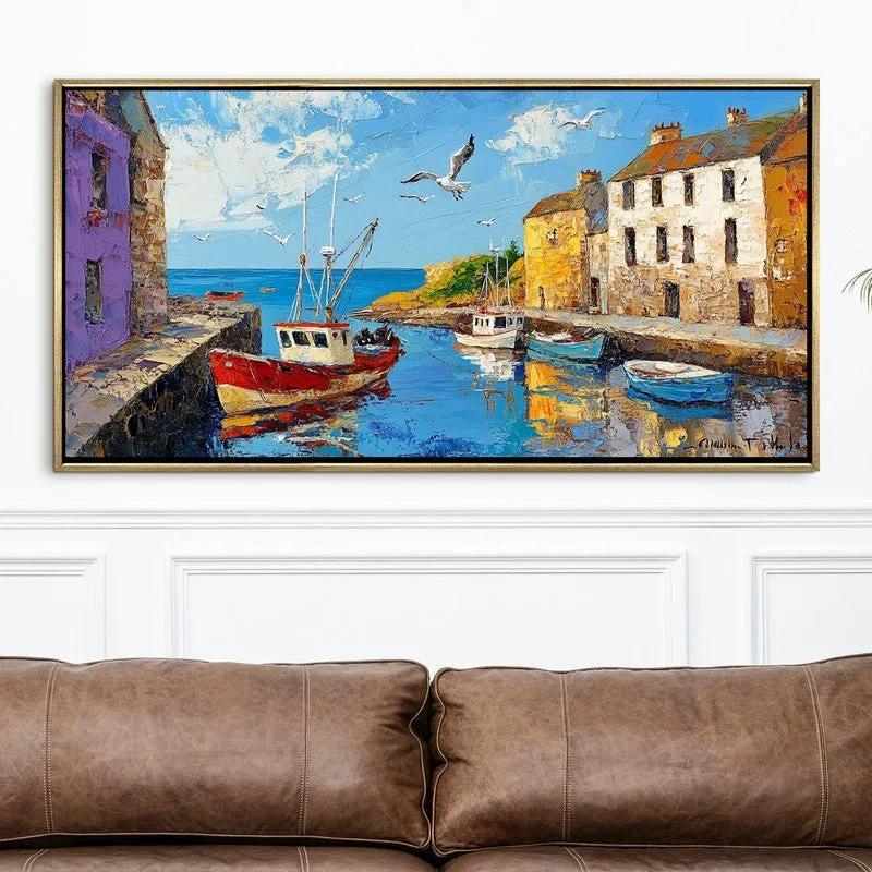 Wharf Dreams Canvas Wall Painting With Frame media 4