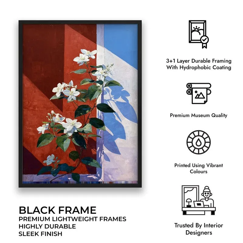 Scarlet Petals Canvas Wall Painting - Black Frame media 9