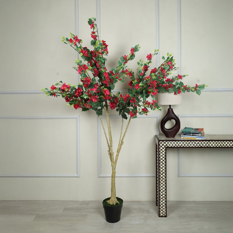 BlossomBerry Artificial Flower Plant With Black Fiber Pot - 6.3 Feet media 6