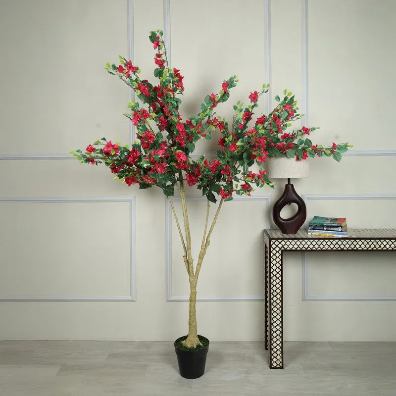 BlossomBerry Artificial Flower Plant With Black Fiber Pot - 6.3 Feet media 6