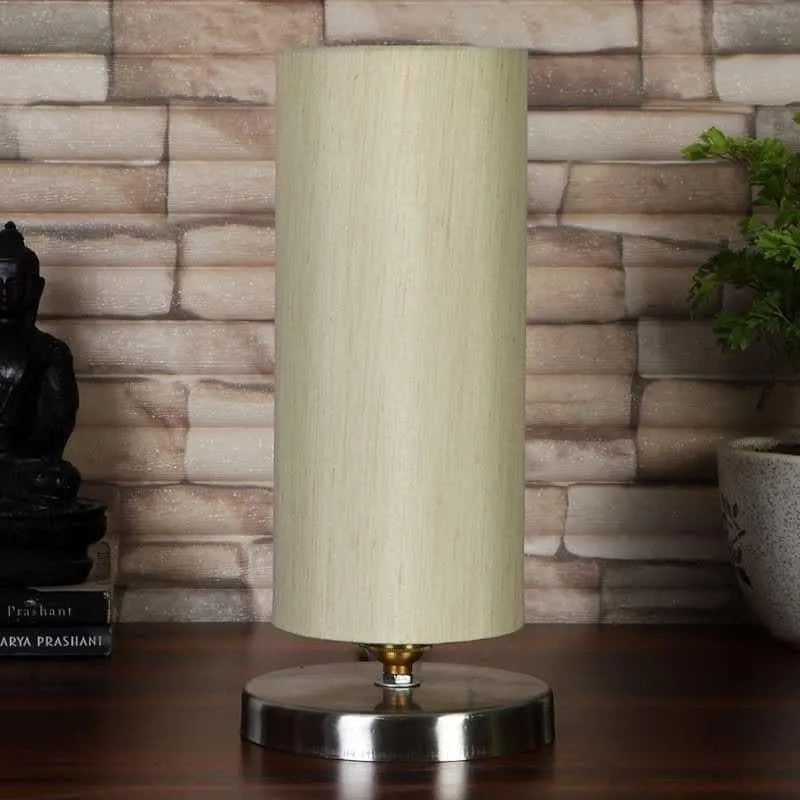 Scarta Fabric Table Lamp - White,Silver media 4