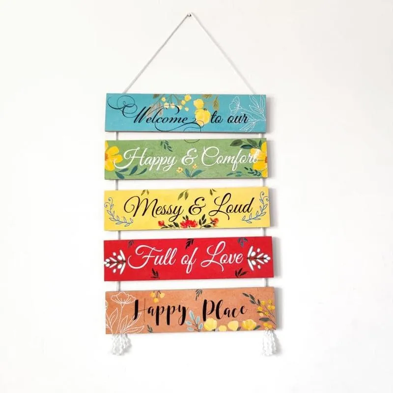 Happy Abode Handpainted Canvas Wall Hanging media 3
