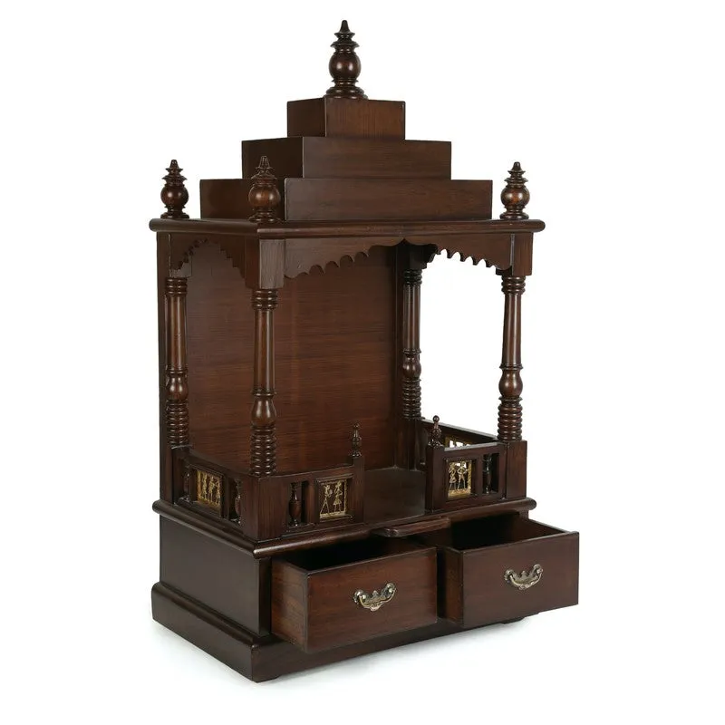 Sacred Haven Teak Wood Mandir media 3