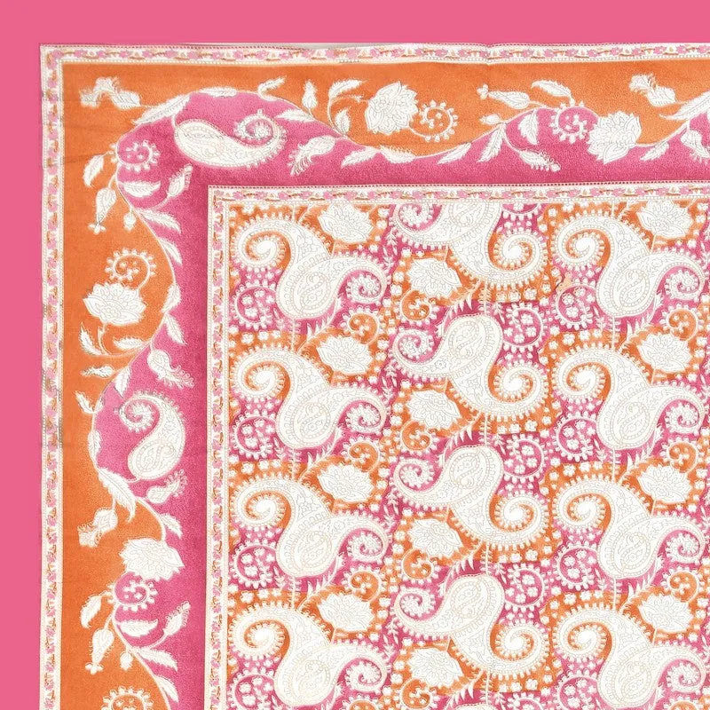 Mango Muse Cotton Bedsheet (White,Pink) - 180 GSM media 7