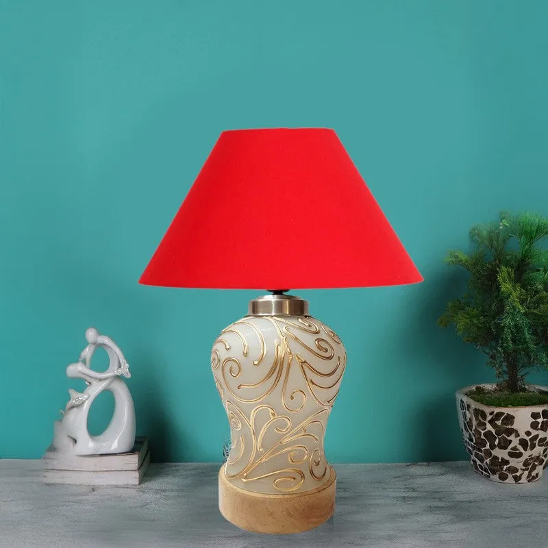Lumithra Wooden Table Lamp - Red media 3