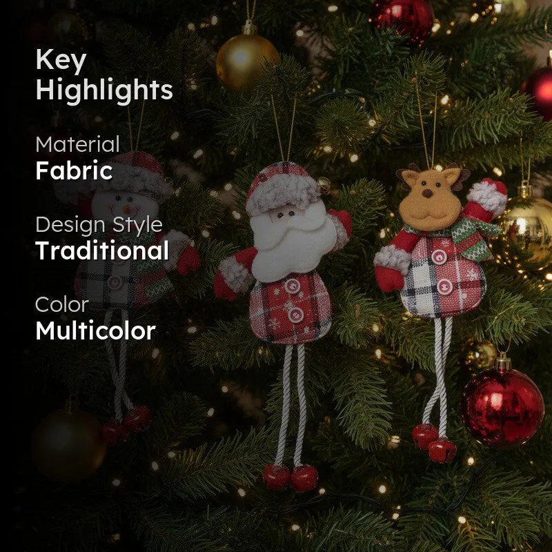 Noel Joy Santa Christmas Ornament - Set Of Three media 2