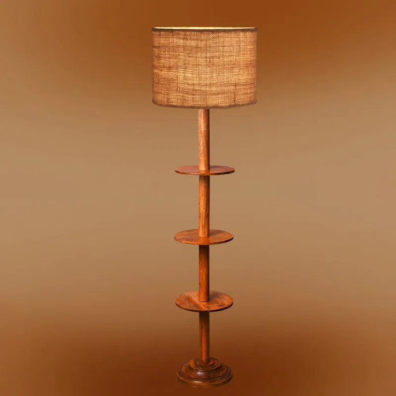 LumiCrate Tower Wooden Floor Lamp - Beige media 7
