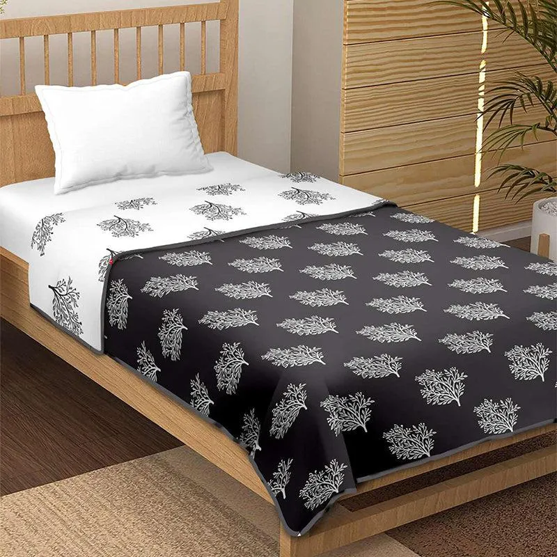 Paalki Reversible Cotton Dohar (Grey)  - 180 GSM media 1
