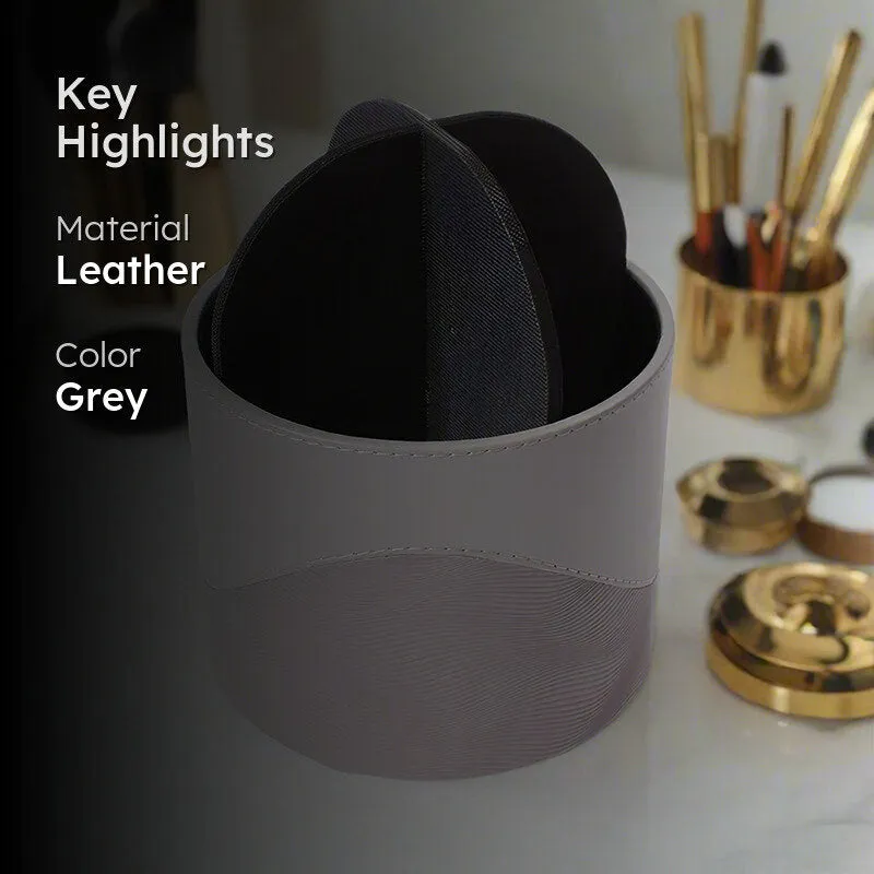 Veltrix Faux Leather Pen Stand - Grey media 2