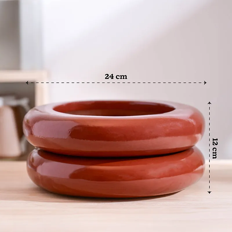 Ugaoo Ceramicurve Two Layer Ceramic Planter - Terracotta media 8